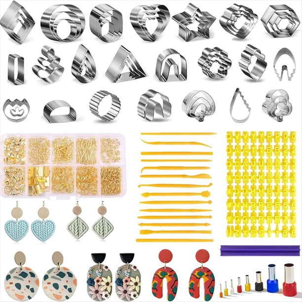 Cortador de Arcilla Polimérica para Hacer Aretes, para Juego de Herramientas de Arcilla Polimérica para Esculpir Aretes de Arcilla DIY, Cortador Circular