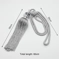 thumbnail image 4 of par de alzapaños de cortina, clips de cuerda para cortina con bolas, diseño de cinta de borla hecho a mano para decoración de ventanas en el hogar, oficina, gris, 4 of 8