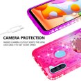 thumbnail image 5 of SOGA Rhinestone Liquid Quicksand Cover Cute Girl Phone Case Case for Samsung Galaxy A11 Case with Embedded Ring for Magnetic Car Mounts and Lanyard - Purple / Pink, 5 of 5