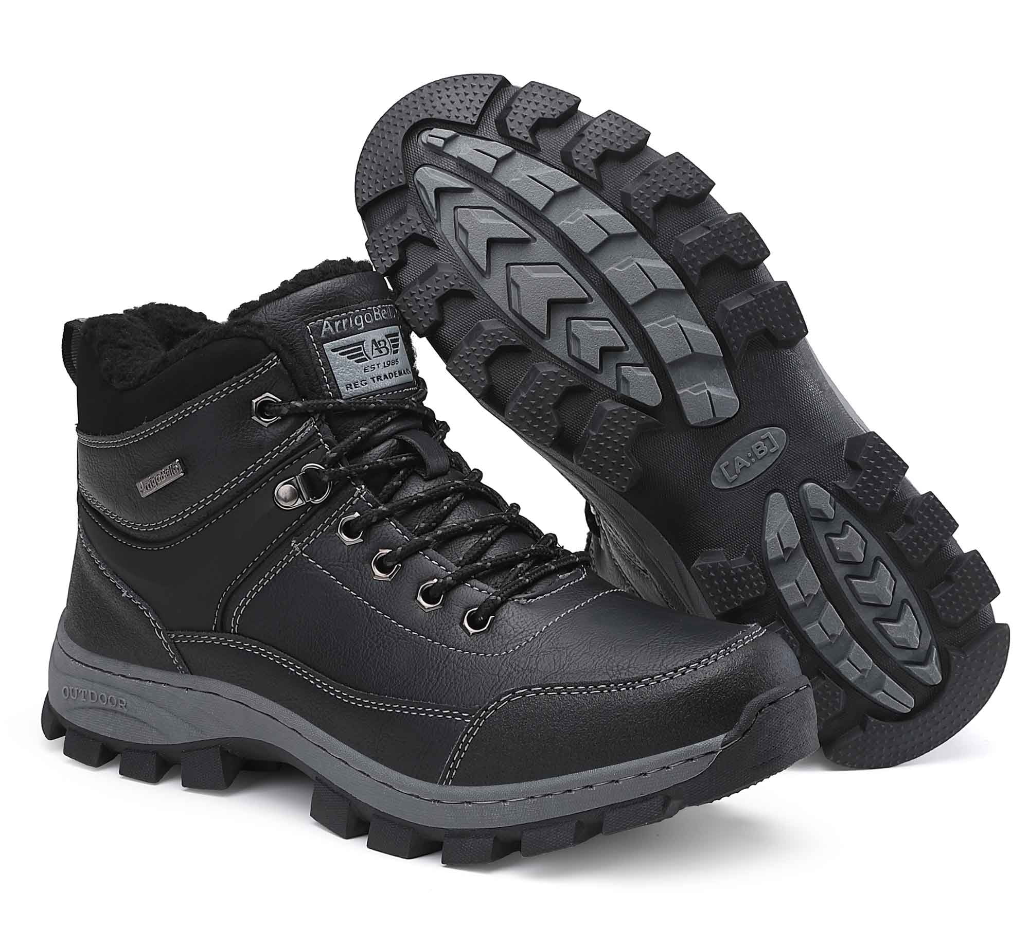ARRIGO BELLO Men Snow Hiking Boots, Winter Boots, Faux Fur  display picture 2