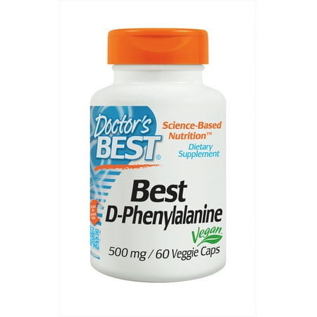 Doctor's Best D-Phenylalanine, Non-GMO, Vegan, Gluten Free, 500 mg, 60 Veggie