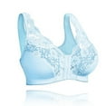 thumbnail image 4 of DEBGFS Women‘s Full Coverage Front Closure Wire Free Back Support Posture Bras Blue M,Blue,2XL, 4 of 8