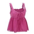 thumbnail image 6 of Lixiuxyad Womens Tank Tops Women's Casual Lace Trimmed U Neck Sleeveless Loose Fit Tank Top Pure Color Summer Camisole Comfortable Stretchy Blouse,Pink, 6 of 6