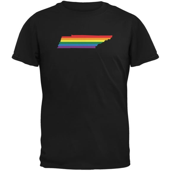 Tennessee LGBT Gay Pride Rainbow Black Adult T-Shirt - 2X-Large