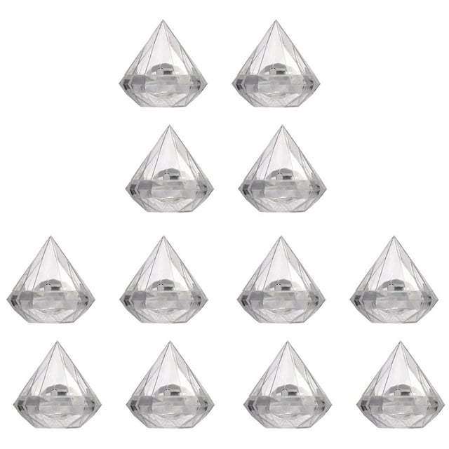 36PCS Transparent Diamond Shape Candy Box Wedding Favor Gift Boxes Party Box Clear Plastic Container Home Decor Gift
