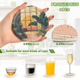 thumbnail image 2 of Yayeee 6 PCS Drink Coasters with Holder Set Woven Absorbent Round Tabletop Hot Pad, Pink Sunset, 2 of 7
