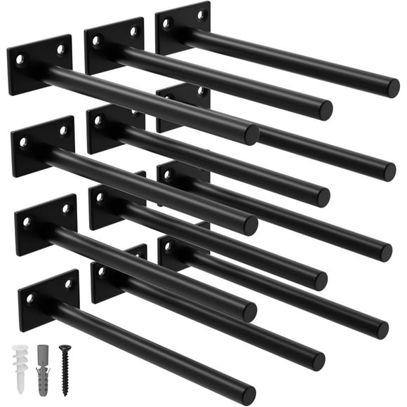 Soporte de estante flotante LEOPO, paquete de 12 unidades, 20 cm, para estante de madera