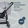 thumbnail image 2 of Carriola para bebe y Portabebe para auto - Cinturón de 3 puntos - Recién Nacidos o Hasta 12 kg - Compacta y Plegable Bebesit  Go Lite, 2 of 10