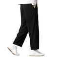 thumbnail image 3 of Men's Baggy Sweatpants Elastic Waist Drawstring Cotton Lounge Pants with Pockets Wide Leg Uncuffed Track Pants Black XL, 3 of 3