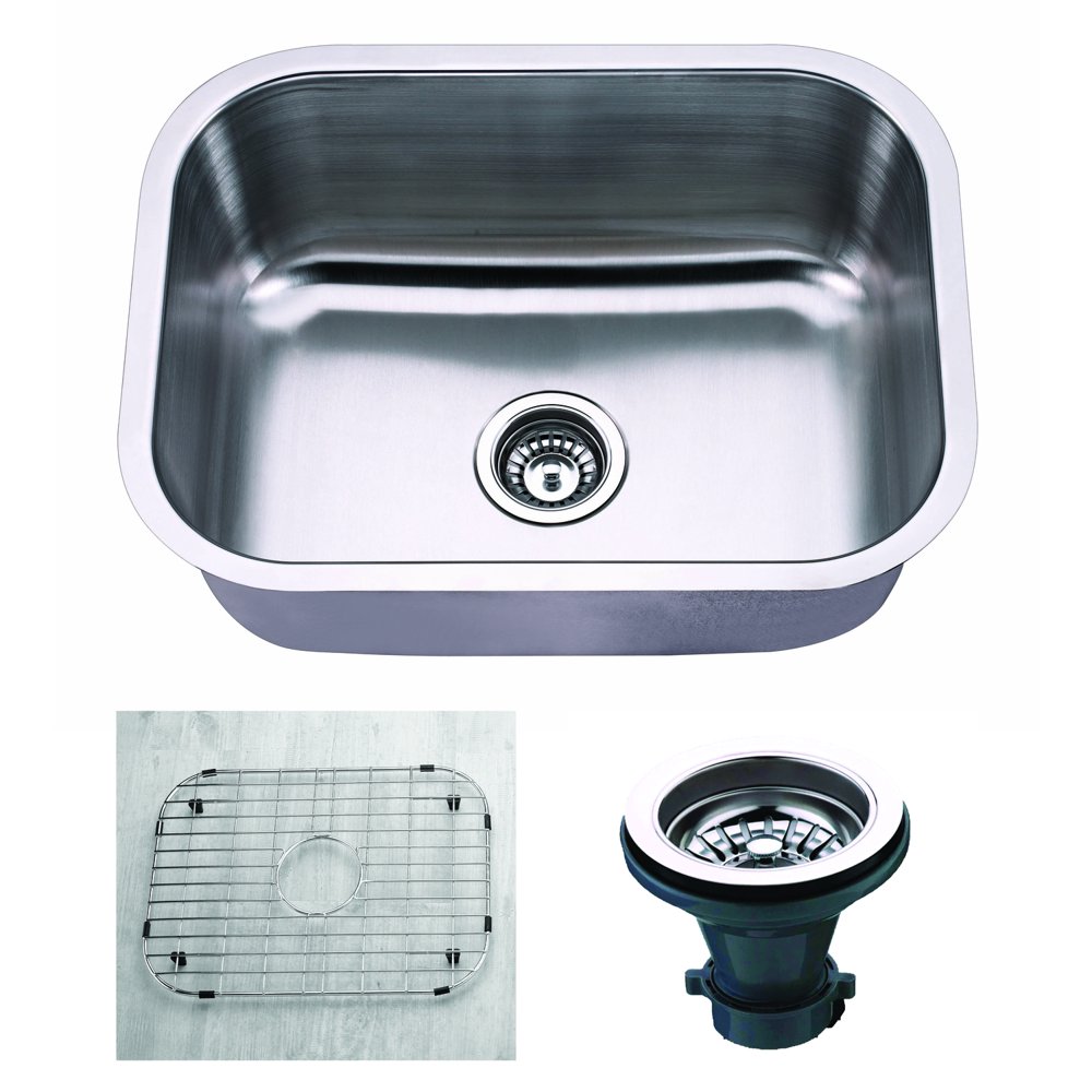 Premium Undermount 18 Gauge Stainless Steel 23" Single Bowl 8" Deep