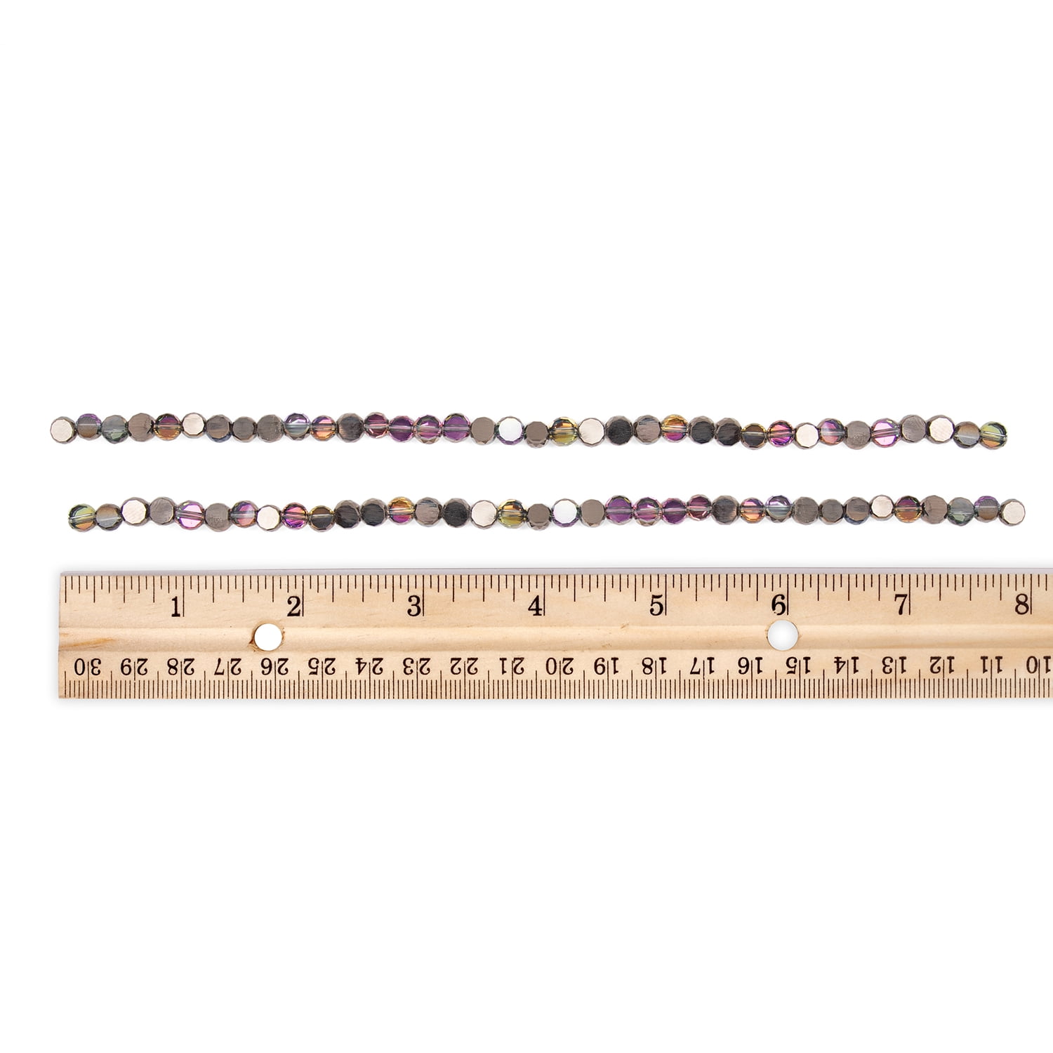 (2 pack) Cousin DIY 15 in 2-Strand Black AB Coin Beads, 5 mm, 70 Piece, Model 69995816