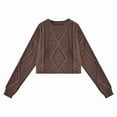 thumbnail image 3 of Women'S Oversized Fall Sweaters Casual Long Sleeve Crewneck Chunky Cable Knit Pullover Tops Winter Clothes Red-Brown L, 3 of 9