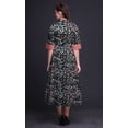 thumbnail image 3 of Bimba Robe Chemise à Imprimé Floral pour Femmes, Boutonnée, Coupe Trapèze, Cocktail, Fête - Moyen, 3 of 5