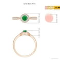 thumbnail image 5 of ANGARA Natural Vintage Inspired Emerald Milgrain Ring with Diamond Halo in 14K Rose Gold for Women (Size-4mm) | May Birthstone, Birthday, Anniversary, Jewelry Gift for Women | Natural Emerald Ring, 5 of 10