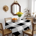 thumbnail image 3 of Black White Buffalo Check Table Cloth Waterproof Tablecloths, Farmhouse Plaid Modern Geometric Tablecloth Dining Table Cover for Kitchen Party Tabletop Outdoor, Square Tablecloth 54x54 Inch, 3 of 9