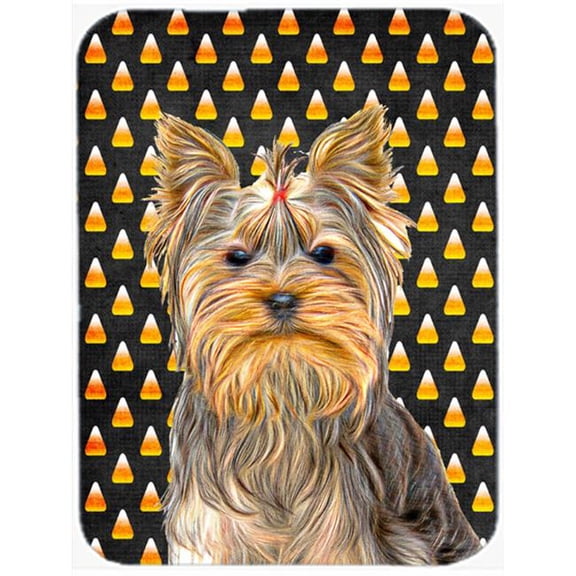 Candy Corn Halloween Yorkie & Yorkshire Terrier Mouse Pad, Hot Pad or Trivet