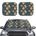 thumbnail image 6 of Lsque Blue Floral 2 PCS Windshield Sun Shade | CarFoldable Window Covers | Car Accessories Reflect UV for Universal Cars SUV Truck | Small, 6 of 7