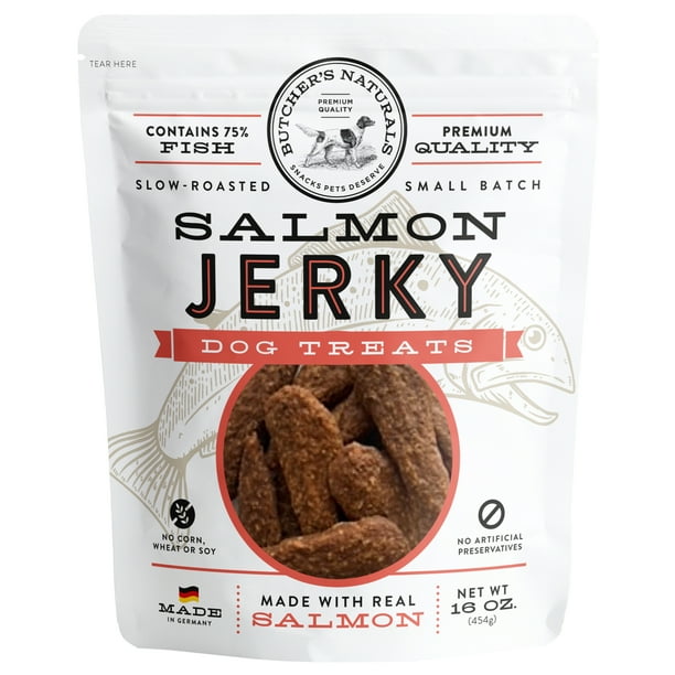 Butcher's Naturals SlowRoasted Dry Salmon Jerky Treats for Dogs, 16 oz