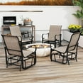 thumbnail image 4 of Costway Outdoor Glider Chairs Set of 2 with High Backrest Mesh Fabric Metal Frame for Porch, 4 of 9