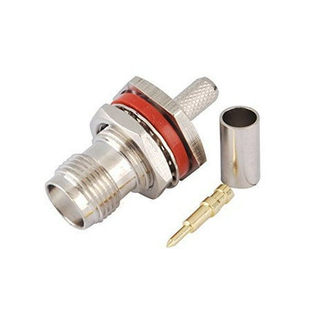 - 2pcs Rf Electronics Wire Terminal Connector Rp-tnc Female Bulkhead O-ring Straight for Coaxial Cable Rg58 RFC195 Rg400