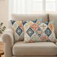 thumbnail image 2 of Retro Morocco Outdoor Waterproof Pillow Covers, Colorful Rustic Abstract Shabby Texture Decorative Rectangle Throw Pillowcase Sofa Cushion Sham for Patio/Couch/Chair, 20"x12" 2 Pack, 2 of 8