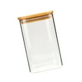thumbnail image 4 of Square Glass Jar Grain Canister Sealed Food Storage Container for Loose Tea Coffee Bean (750ml), 4 of 8