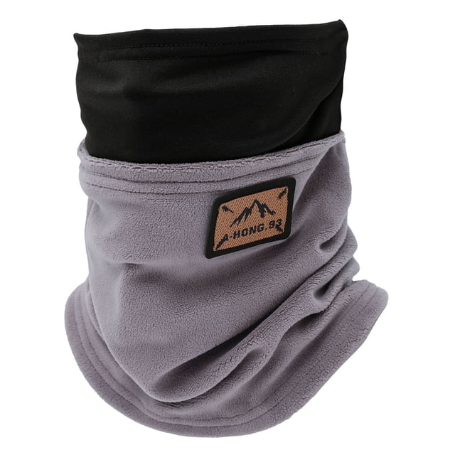 GDREDA Autumn And Winter Models Hanging Ear Scarf for Two Users – Colorful Patchwork Head Covering Half Patchwork Scarf Grey,One Size