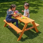 Sportspower Kids Outdoors Wooden Picnic Table, 41.3" x 34.8" x 19.88", Brown