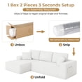 thumbnail image 6 of 108" Boneless Sofa for Living Room, Neche Modern L-Shaped Corduroy Sectional, Modular Cloud Couch with Deep Seating Upholstered Sofa, Oversized,No Assembly, White, 6 of 13