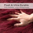thumbnail image 2 of Heart Faux Fur Rug - Ultra Soft Fluffy Shag Carpet for Bedroom, Nursery, Dorm | Luxury Fake Fur Area Rug for Living Room & Bedside- 19.7" x 27.5" inch, Wine Red Rug, 2 of 4