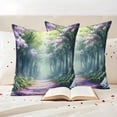 thumbnail image 3 of Forest Pillow Covers 2 Pack Flowers Pillowcase Waterproof Outdoor Throw Pillow Cover for Patio Garden Square Cushion 24”x24”, 3 of 9