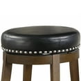thumbnail image 4 of Bara 20 Inch Swivel Dining Stool- Round Faux Leather- Brown- Set of 2, 4 of 6