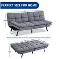 thumbnail image 7 of Yangming Sofa Bed, Convertible Couch with Adjustable Backrest and Armrests for Study, Apartment, Office and Dorm, Gray, 7 of 7