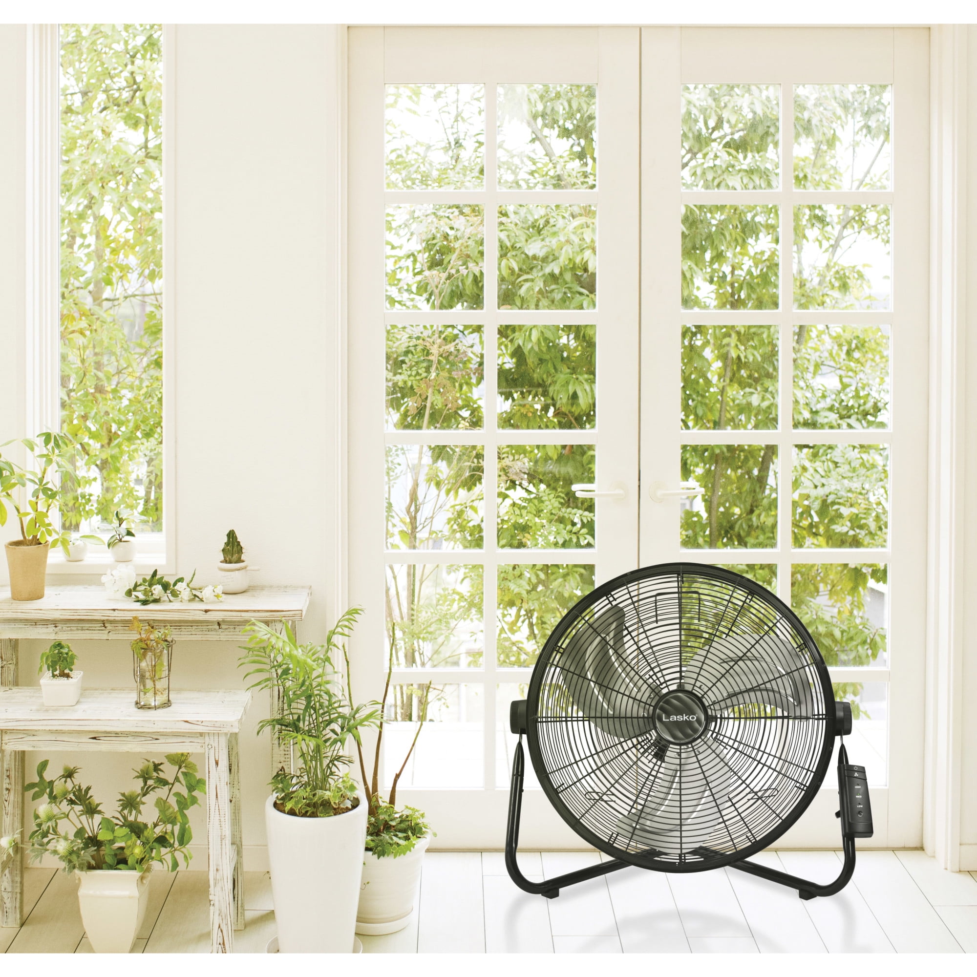 Lasko 20" High Velocity Floor Fan, Wall Mount Option and Remote, Black, H20685