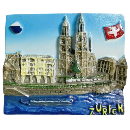 Zurich Switzerland 3D Fridge Magnet Souvenir Gift,Resin Handmade Refrigerator Magnet Home Decoration Collection