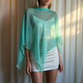 thumbnail image 2 of Womens Dressy Tops Poncho Chiffon Blouses, Asymmetrical Lightweight Flowy Shirt, Chiffon Cape Shawl and Wraps for Women, Soft Capelet for Evening Dress, Wedding Capes Cover-Up, 2 of 4
