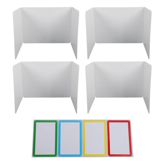 Xirurus 4‑Pack Classroom Privacy Shields – Easy‑Clean, Quick‑Install Plastic Desk Dividers for Office, Library, and Student Desks