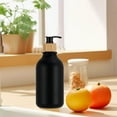 thumbnail image 6 of 2 Pack Matte Black Soap Dispenser Set 500ml - Refillable Bathroom Liquid Soap Pump for Kitchen Countertop PET Plastic, 6 of 8