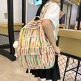 thumbnail image 1 of Bolsa Mochila a rayas con diseño de arco iris, multifunción, para la escuela, de viaje, para ordenador portátil, para niñas (multicolor), 1 of 8