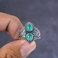 thumbnail image 2 of Natural Green Onyx Gemstone Handmade 925 Sterling Silver Gift Ring Size 7, 2 of 4