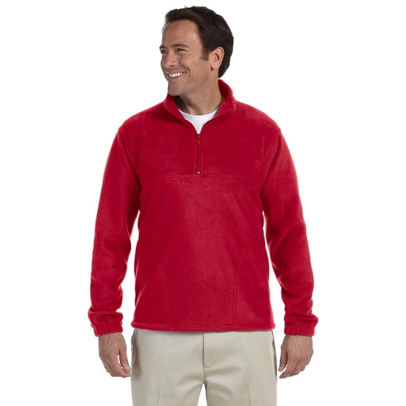 Harriton M980 Fleece Pullover Jacket - Red - 3X-Large