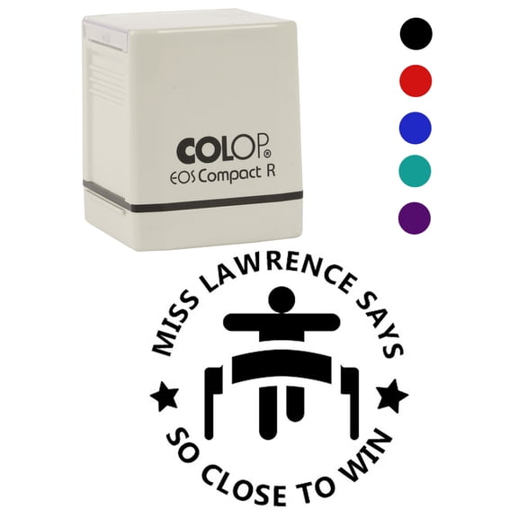 Printtoo Personalized Teachers Stamp So Close To Win Teachers Name Self-Inking Rubber Stamp Regret Message For Students Classroom & Homework Supplies,Black - 30 x 30 mm