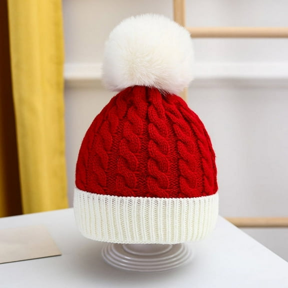 Santa Hat Christmas Hats Xmas Party Hat Red Knitted Beanie Hat For Adult Women Men Kids Winter Warm Hat