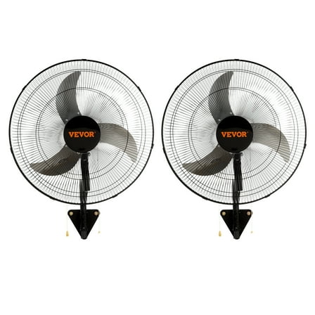 VEVOR Wall Mount Fan, 2 PCS 20 inch Oscillating, 3-speed High Velocity Max. 4000 CFM Industrial Wall Fan for Indoor, Commercial, Residential, Warehouse, Greenhouse, Workshop, Basement, Garage,Black