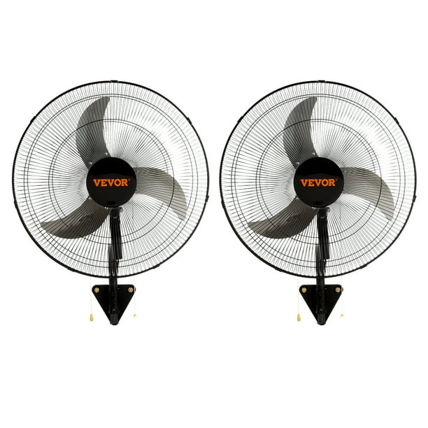 VEVOR Ventilador de pared, 2 piezas, oscilante de 20 pulgadas, 3 velocidades, alta velocidad, máx. 4000 CFM, ventilador de pared industrial para interiores, comerciales, residenciales, almacenes