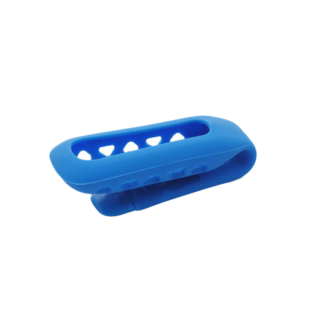 Belt Clip Holder For Fitbit One Fitness Trackers Blue Silicone Rubber Wristband 