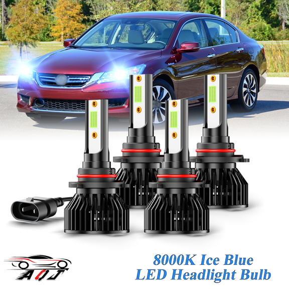 8000K Ice Blue LED Bulb for Honda Accord Sedan 2/4Door 1990-2012 High-Low Beam Headlight Bulbs Combo Pack of 4