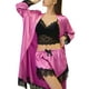 thumbnail image 4 of Conjunto de pijama Sexy de cuatro piezas para mujer, ropa interior con dobladillo de encaje, bragas, pantalones cortos y camisón, ropa de dormir, 4 of 4