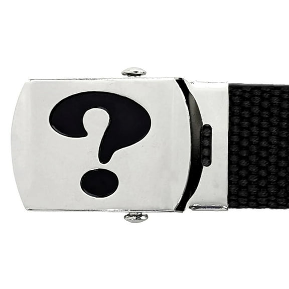 Question Mark Silver Chrome Metal Buckle for Military Web Belt