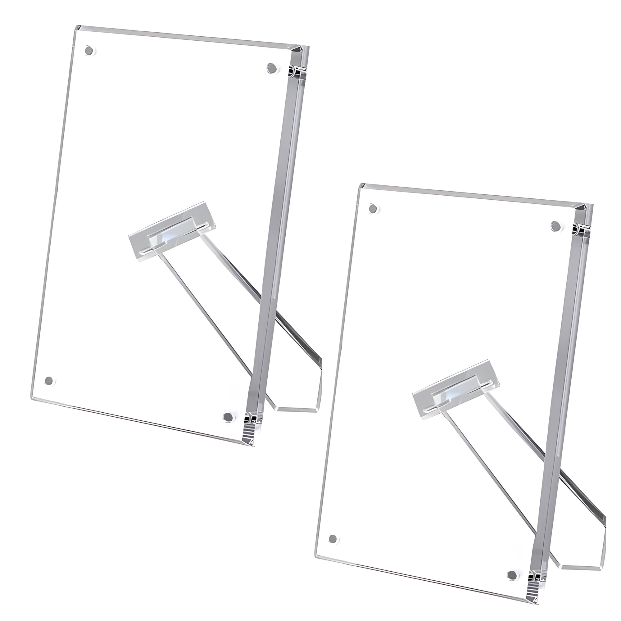 XIBUFE Acrylic Frame 5 x 7, Clear Picture Frame Freestanding Floating Display, Acrylic Magnetic Picture Frames for Desktop, Double-Sided, 2 Pack